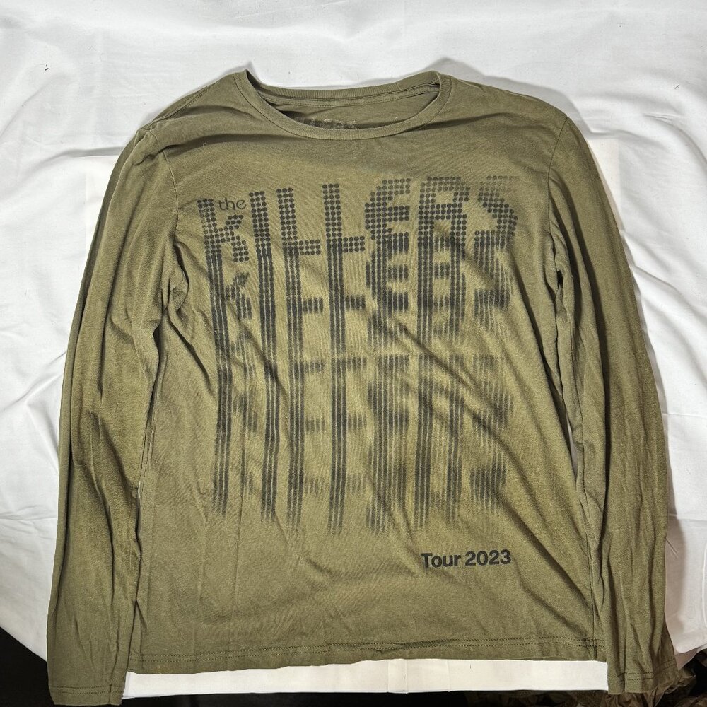 The Killers 2023 Tour Concert T-Shirt - Long Sleeve Olive Green, Like New